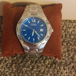 Fossil Blue series silver tone men's sport watch AM 3421